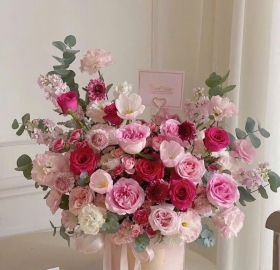 Box Hoa Tươi - Pink Sweet For Love Roses