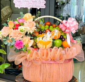 Giỏ Trái Cây Hồng Pastel Màu Phong Thủy Hiện Đại Sang Trọng