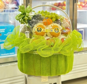 Giỏ Trái Cây Chúc Mừng Tone Xanh 