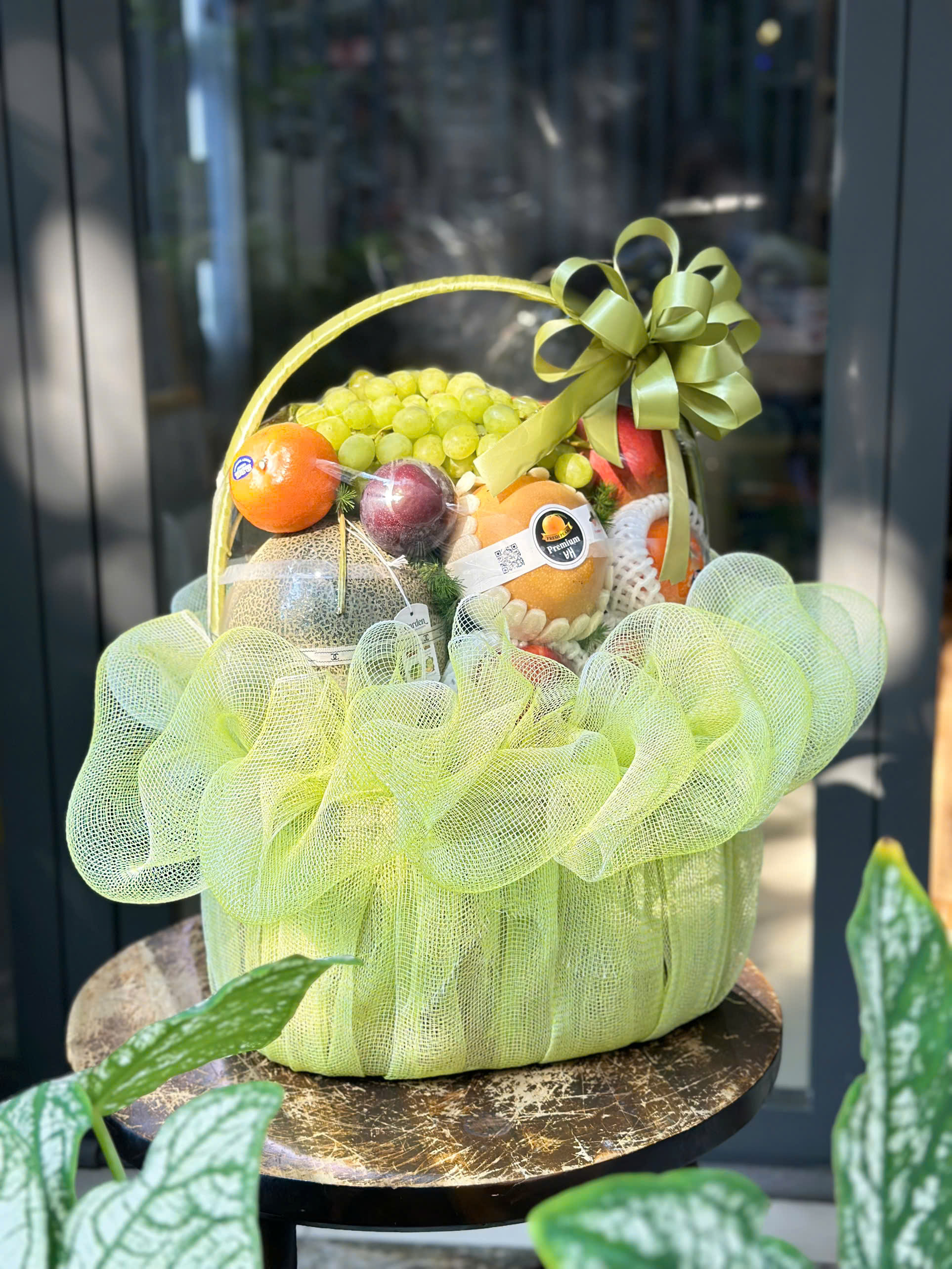 Giỏ Trái Cây Tone Xanh nhã nhặn - 950.000vnđ